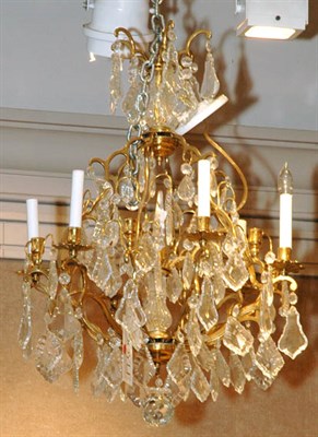 Lot 414C - Louis XV Style Gilt-Metal and Glass Six-Light...