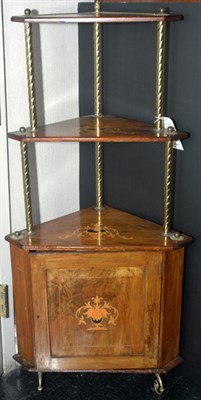Lot 112A - Italian Marquetry Inlaid Corner Etagere Height...