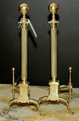 Lot 290A - Pair of Neoclassical Style Brass Columnar...