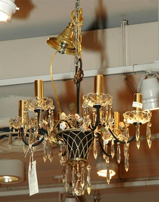 Lot 414A - Gilt-Metal and Glass Six-Light Chandelier