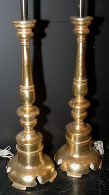 Lot 487 - Pair of Gilt-Wood Lamps