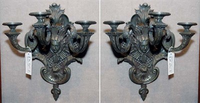 Lot 2631 - Pair of Louis XIV Style Bronze Three-Light...