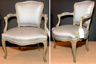 Lot 277A - Pair of Louis XV Style Painted Fauteuils