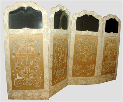 Lot 116A - Rococo Style Glass Inset and Silk Damask...