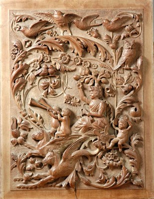Lot 2458 - Victorian Figural Carved Wood Plaque Of...