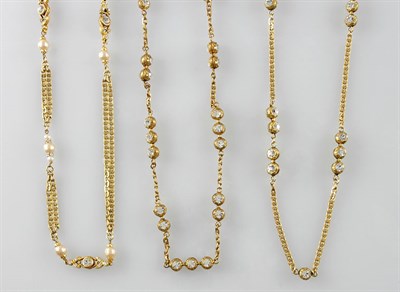 Lot 219 - Group of Chanel Gilt-Metal and Rhinestone...