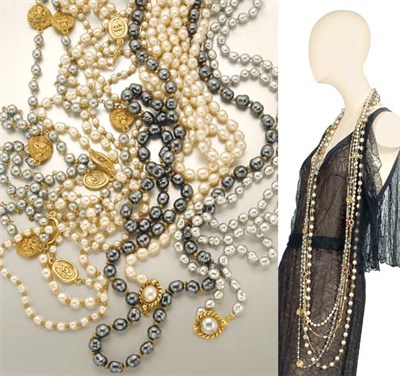 Lot 221 - Group of Chanel Faux Pearl Sautoirs French,...