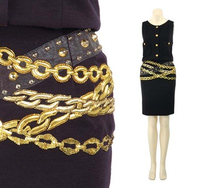 Lot 133 - Chanel Trompe L'Oeil Chain Belt Dress French,...
