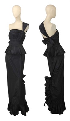 Lot 136 - Chanel Black Silk Taffeta Gown French, circa...