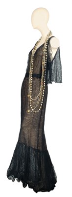 Lot 138 - Chanel Black Chantilly Style Lace Gown French,...
