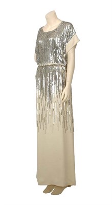 Lot 134 - Chanel Embroidered Creme Two-Piece Gown French,...
