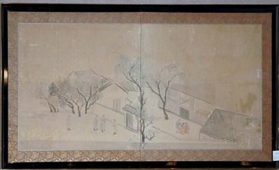 Lot 1156 - Japanese Two-Panel Paper Screen 19th Century...