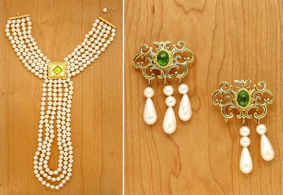 Lot 227 - Canovas Sofia Faux Pearl Choker and Earrings...