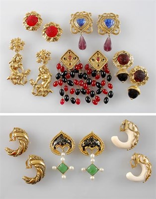 Lot 232 - Group of Canovas Earrings French, 1980s Each...