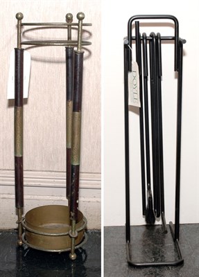 Lot 191 - Set of Black Metal Fireplace Tools; Together...