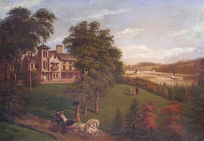 Lot 2016 - American School 19th Century VIEW OF A...