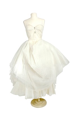 Lot 52 - Mainbocher Ivory Tulle Panier Dress American,...