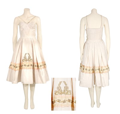 Lot 50 - Mainbocher Ribbon Trim Cocktail Dress American,...