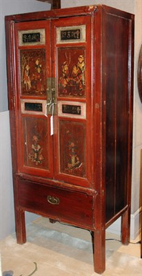 Lot 4158 - Pair of Asian Polychrome Painted Cabinets...