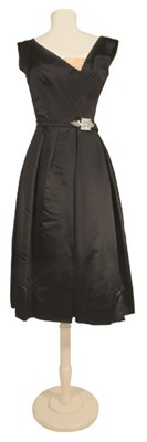 Lot 55 - Mainbocher Black Silk Satin Cocktail Dress...