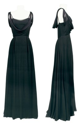Lot 59 - Mainbocher Black Silk Chiffon Gown American,...