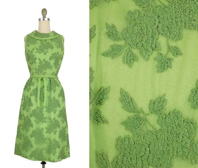 Lot 45 - Molly Parnis Lime Green Organdy Dress American,...