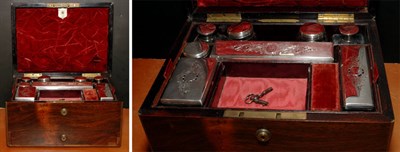 Lot 565 - Victorian Brass Bound Mahogany Dresser Box...
