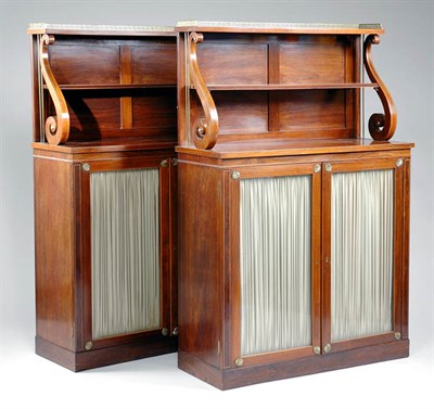 Lot 607A - Pair of Regency Style Brass Mounted Rosewood...