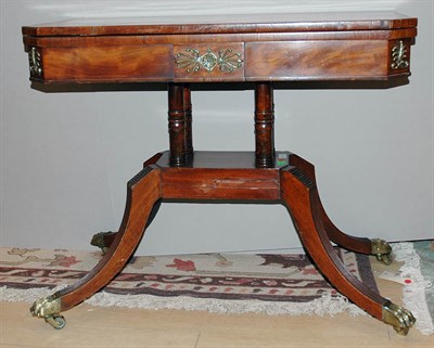 Lot 3576 - Regency Mahogany Fold-Over Game Table Height...