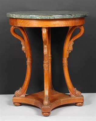 Lot 1173 - Empire Style Marble Top Fruitwood Circular...