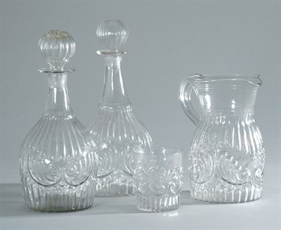 Lot 2269 - Group of Colorless Mold Blown Glass Articles...