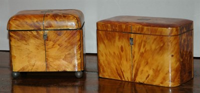 Lot 2363 - Two Late George III Tortoise Shell Tea Caddies...