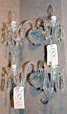 Lot 555 - Pair of Baccarat Style Cut Glass Two-Light...