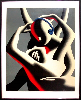 Lot 147 - Mark Kostabi [DANCERS] Color screenprint, 1991,...