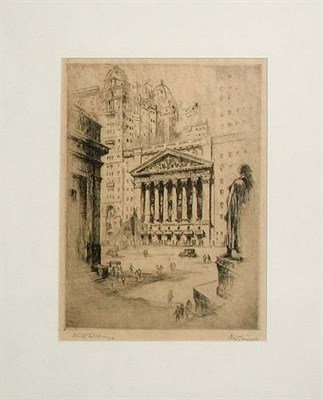 Lot 143 - Nat Lowell STOCK EXCHANGE Etching, signed and...