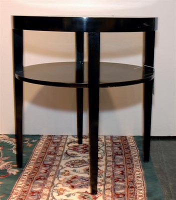 Lot 213 - Black Painted Two-Tier Circular Occasional...