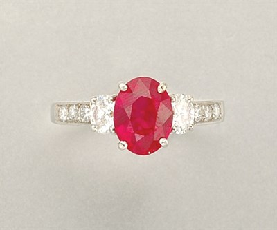 Lot 1171 - Ruby and Diamond Ring