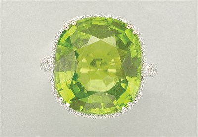 Lot 1183 - Peridot and Diamond Ring