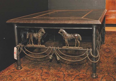 Lot 626 - Patinated-Metal Low Table with Horse...