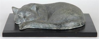 Lot 168 - Patinated-Metal Figure of a Sleeping Cat...