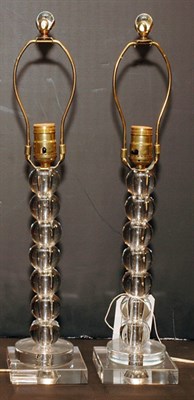 Lot 238 - Pair of Acrylic Ball Boudoir Lamps Height 21...