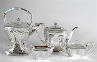 Lot 444 - American Sterling Silver Four-Piece Tea...