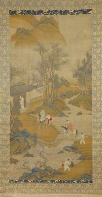 Lot 1190 - Chinese School Hanging scroll Depicting...