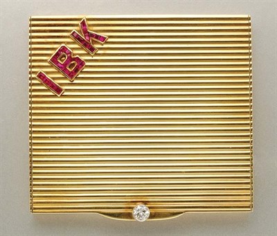 Lot 1107 - Gold, Ruby and Diamond Compact