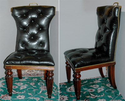 Lot 3150 - Set of Ten Regency Style Leather Upholstered...