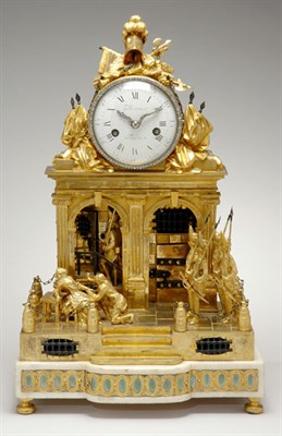 Lot 593 - Louis XVI Gilt-Bronze and Marble Mantel Clock...