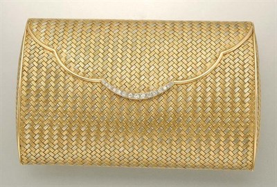 Lot 1089 - Two-Color Gold and Diamond Evening Purse