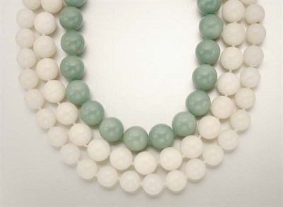 Lot 1113 - Three Agate Bead Necklaces