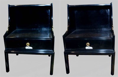 Lot 217 - Pair of Ebonized Bedside Cabinets Designed by...