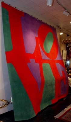 Lot 256 - Robert Indiana Love Rug Classic design in...